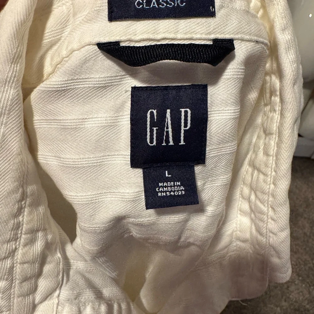 Mens Gap Classic White Men's Shirt size large - Picture 8 of 10